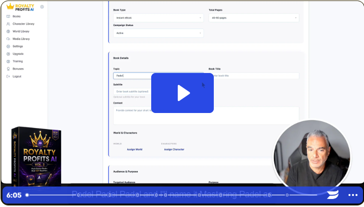 RP-AI Vol. 2 book creation dashboard and video preview